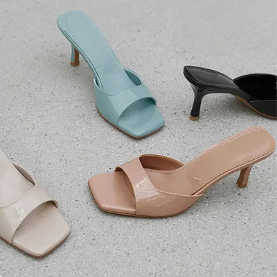 Velina Square-Toe Heels