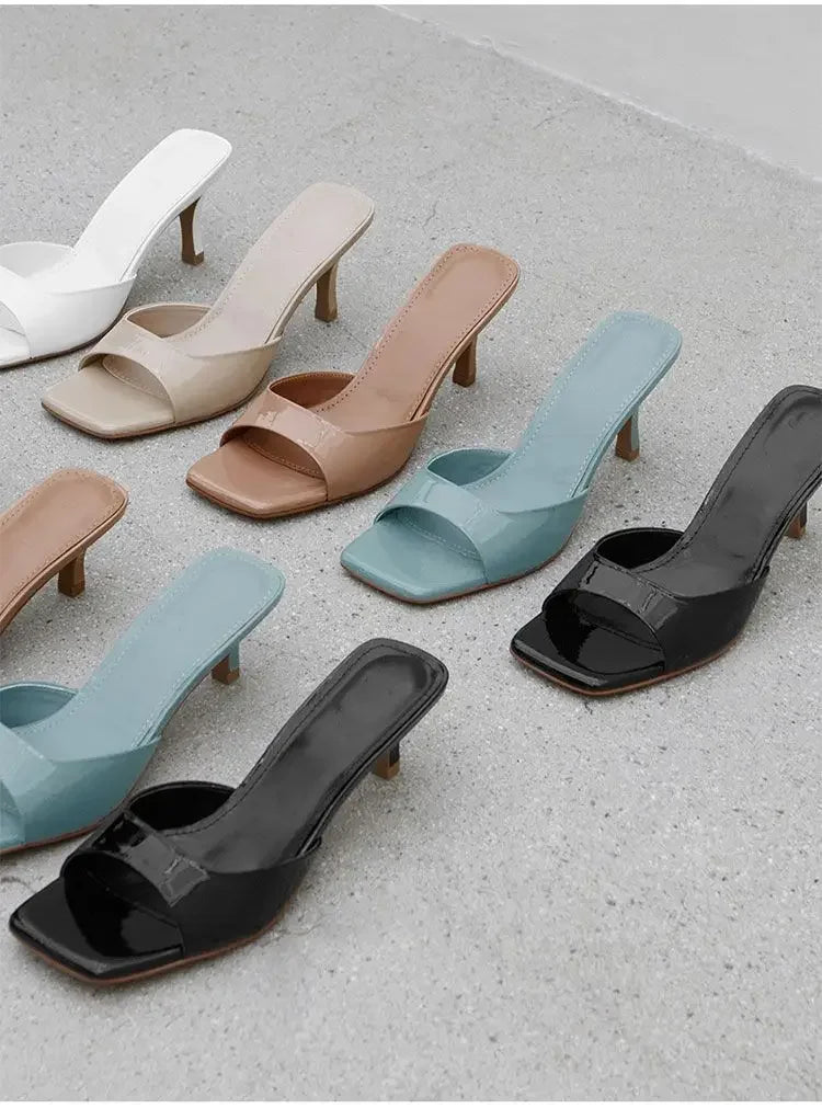 Velina Square-Toe Heels